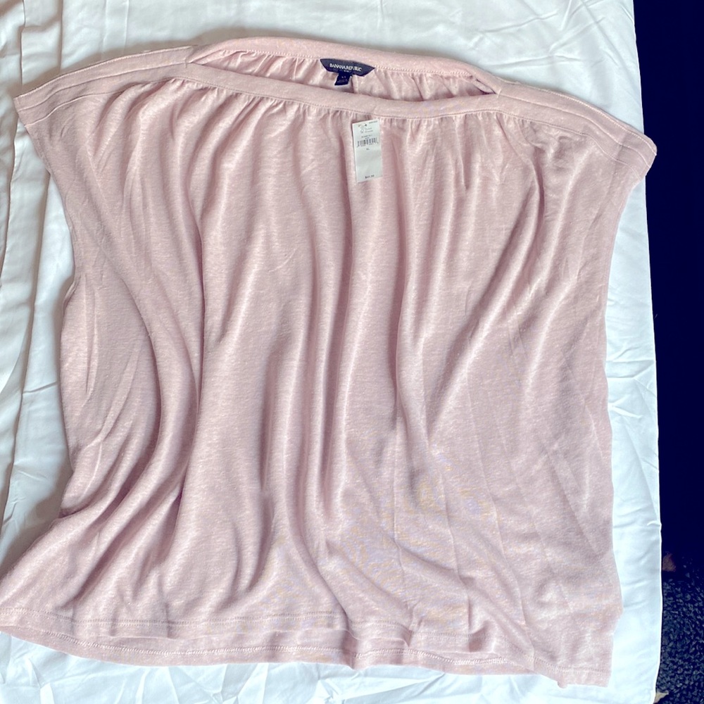 Banana Republic Oversized Boxy Linen Blend Tee, size XL